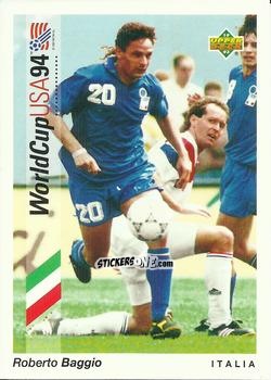 Sticker Roberto Baggio - World Cup USA 1994. Preview Italian/Spanish n. 27 - Upper Deck