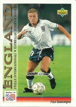 Sticker Paul Gascoigne - World Cup USA 1994. Preview Italian/Spanish n. 107 - Upper Deck