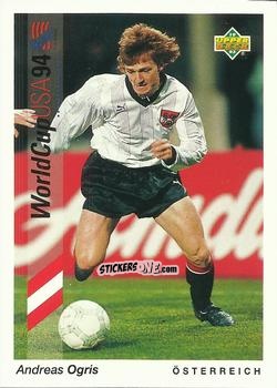 Sticker Andreas Ogris - World Cup USA 1994. Preview Italian/Spanish n. 155 - Upper Deck