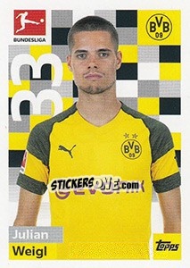 Sticker Julian Weigl - German Football Bundesliga 2018-2019 - Topps