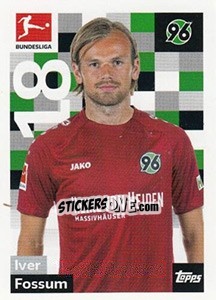 Sticker Iver Fossum - German Football Bundesliga 2018-2019 - Topps