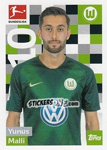 Cromo Yunus Malli - German Football Bundesliga 2018-2019 - Topps