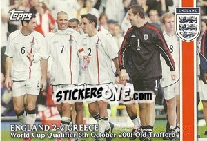 Sticker England 2-2 Greece - England 2002 n. 60 - Topps