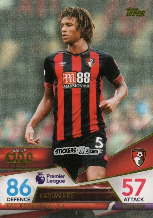 Sticker Nathan Ake - English Premier League 2018-2019. Match Attax Ultimate n. 2 - Topps