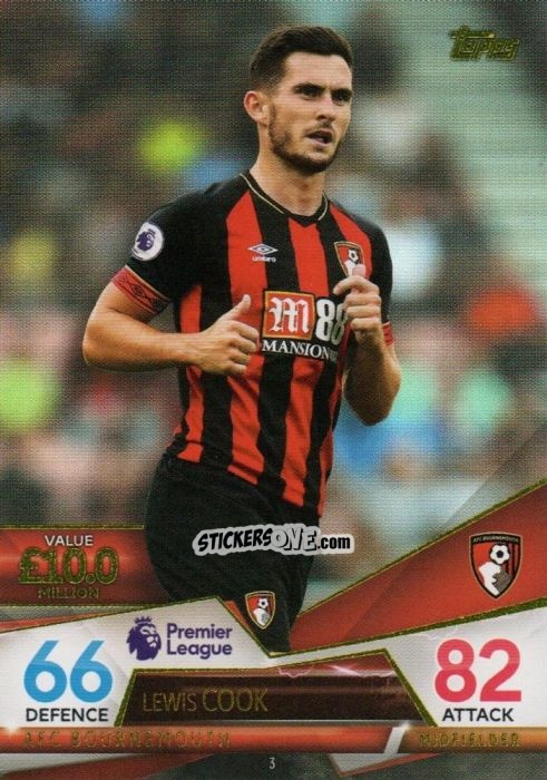 Sticker Lewis Cook - English Premier League 2018-2019. Match Attax Ultimate n. 3 - Topps