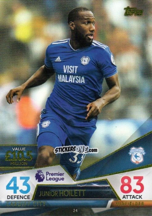 Sticker Junior Hoilett - English Premier League 2018-2019. Match Attax Ultimate n. 24 - Topps