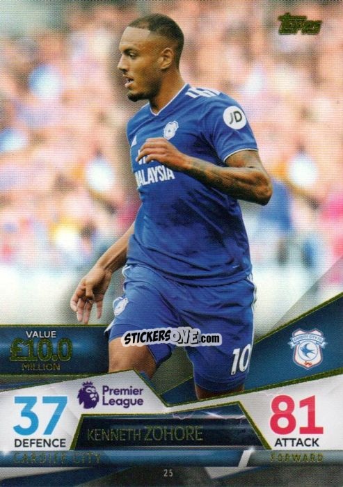 Sticker Kenneth Zohore - English Premier League 2018-2019. Match Attax Ultimate n. 25 - Topps
