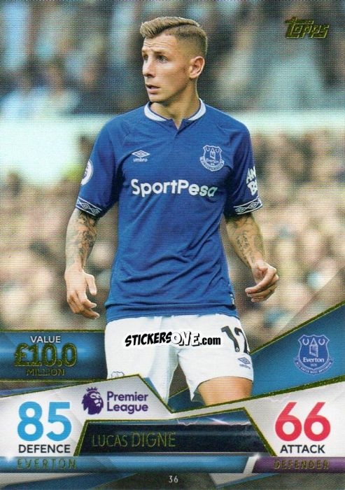 Sticker Lucas Digne - English Premier League 2018-2019. Match Attax Ultimate n. 36 - Topps