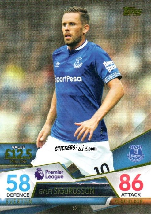 Figurina Gylfi Sigurdsson - English Premier League 2018-2019. Match Attax Ultimate n. 38 - Topps