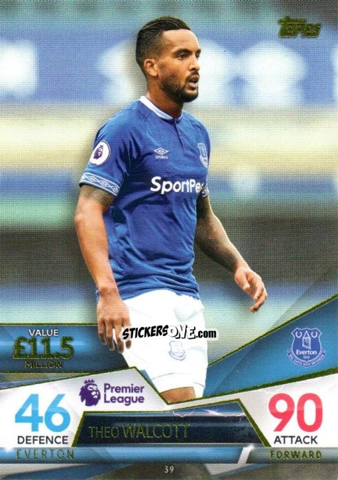 Sticker Theo Walcott - English Premier League 2018-2019. Match Attax Ultimate n. 39 - Topps