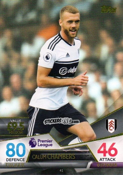 Sticker Calum Chambers - English Premier League 2018-2019. Match Attax Ultimate n. 41 - Topps