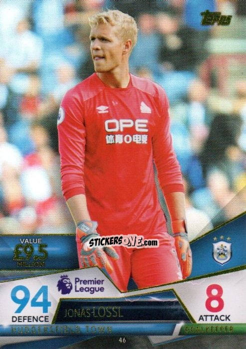 Sticker Jonas Lossl - English Premier League 2018-2019. Match Attax Ultimate n. 46 - Topps