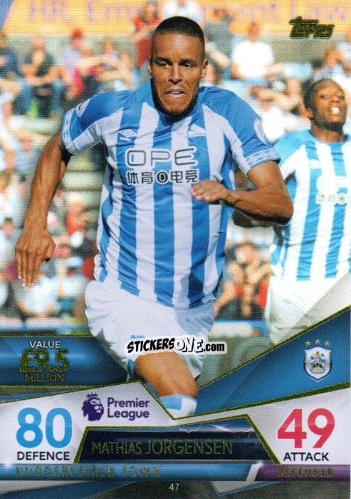 Sticker Mathias Jorgensen - English Premier League 2018-2019. Match Attax Ultimate n. 47 - Topps