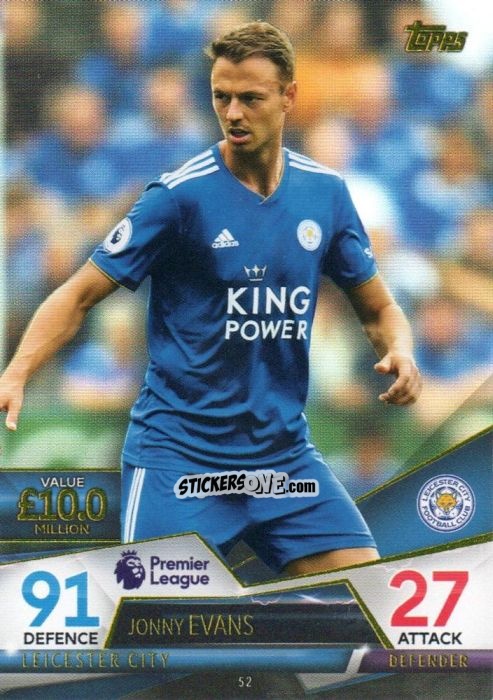 Cromo Jonny Evans - English Premier League 2018-2019. Match Attax Ultimate n. 52 - Topps