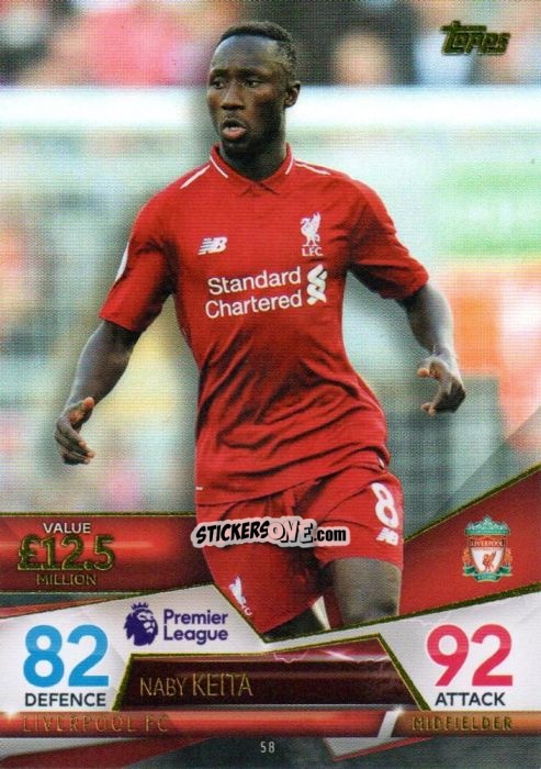 Figurina Naby Keïta - English Premier League 2018-2019. Match Attax Ultimate n. 58 - Topps