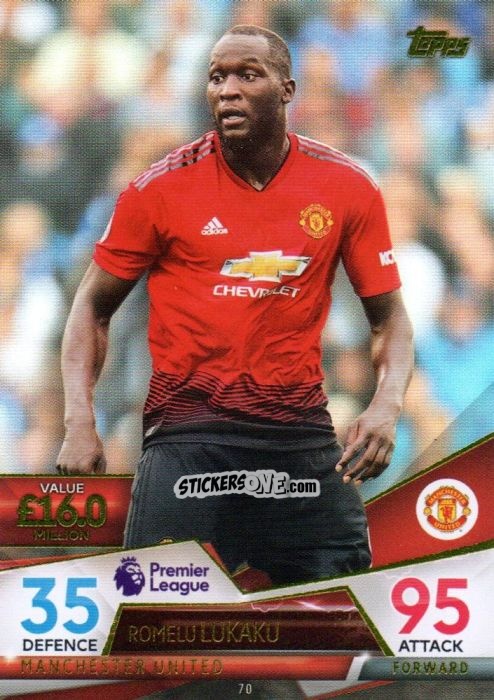 Figurina Romelu Lukaku - English Premier League 2018-2019. Match Attax Ultimate n. 70 - Topps