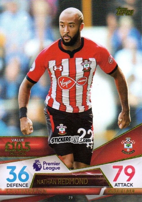 Sticker Nathan Redmond - English Premier League 2018-2019. Match Attax Ultimate n. 79 - Topps