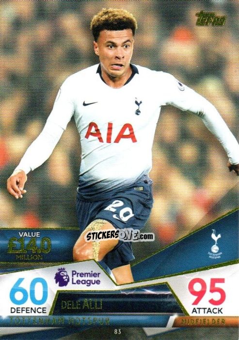 Sticker Dele Alli - English Premier League 2018-2019. Match Attax Ultimate n. 83 - Topps