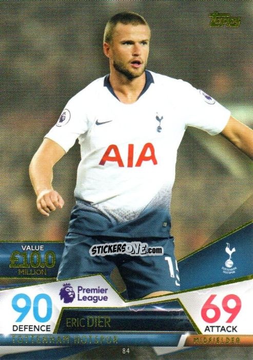 Figurina Eric Dier - English Premier League 2018-2019. Match Attax Ultimate n. 84 - Topps