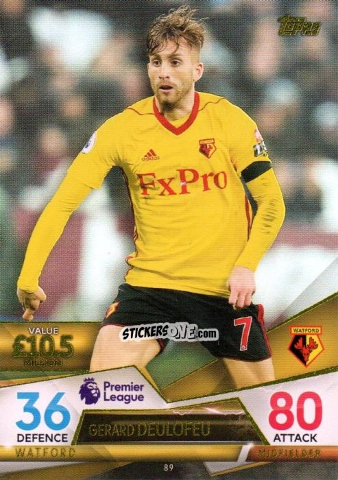 Cromo Gerard Deulofeu - English Premier League 2018-2019. Match Attax Ultimate n. 89 - Topps