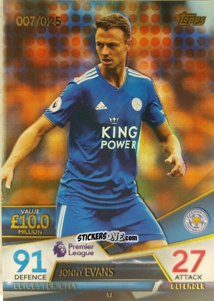 Sticker Jonny Evans - English Premier League 2018-2019. Match Attax Ultimate n. 52o - Topps