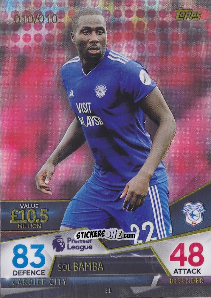 Figurina Sol Bamba - English Premier League 2018-2019. Match Attax Ultimate n. 21r - Topps