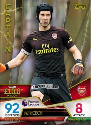 Sticker Petr Cech - English Premier League 2018-2019. Match Attax Ultimate n. 102 - Topps