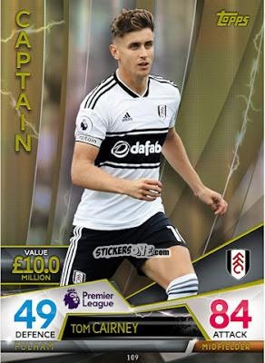 Sticker Tom Cairney - English Premier League 2018-2019. Match Attax Ultimate n. 109 - Topps