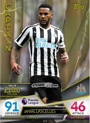 Sticker Jamaal Lascelles - English Premier League 2018-2019. Match Attax Ultimate n. 115 - Topps