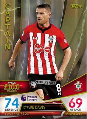 Figurina Steven Davis - English Premier League 2018-2019. Match Attax Ultimate n. 116 - Topps