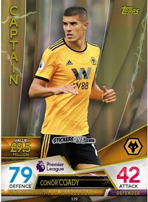 Sticker Conor Coady - English Premier League 2018-2019. Match Attax Ultimate n. 120 - Topps