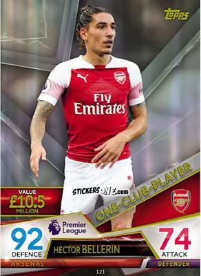 Sticker Hector Bellerin - English Premier League 2018-2019. Match Attax Ultimate n. 121 - Topps