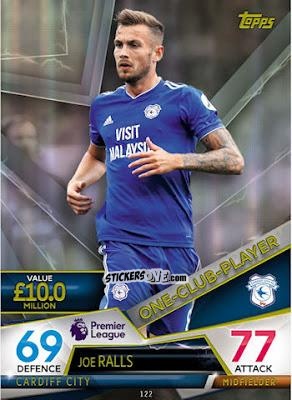 Sticker Joe Ralls - English Premier League 2018-2019. Match Attax Ultimate n. 122 - Topps