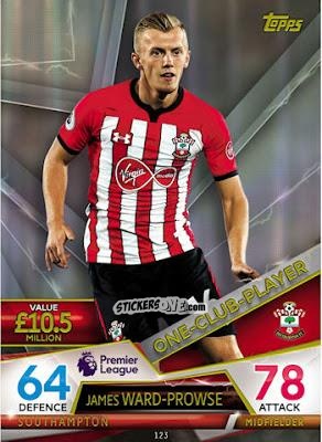 Sticker James Ward-Prowse - English Premier League 2018-2019. Match Attax Ultimate n. 123 - Topps
