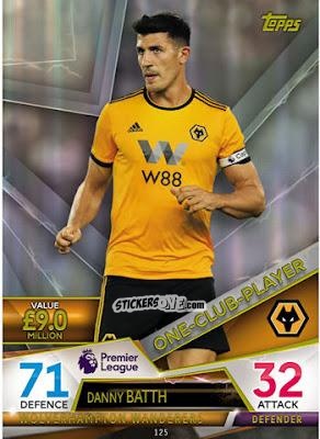 Figurina Danny Batth - English Premier League 2018-2019. Match Attax Ultimate n. 125 - Topps