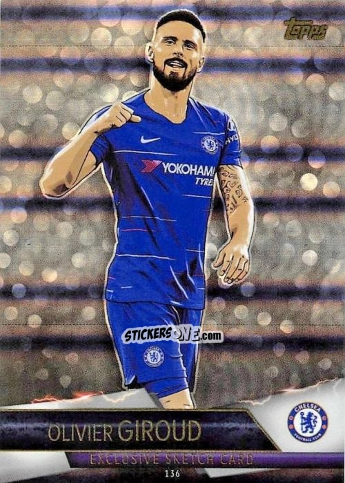 Sticker Olivier Giroud - English Premier League 2018-2019. Match Attax Ultimate n. 136 - Topps