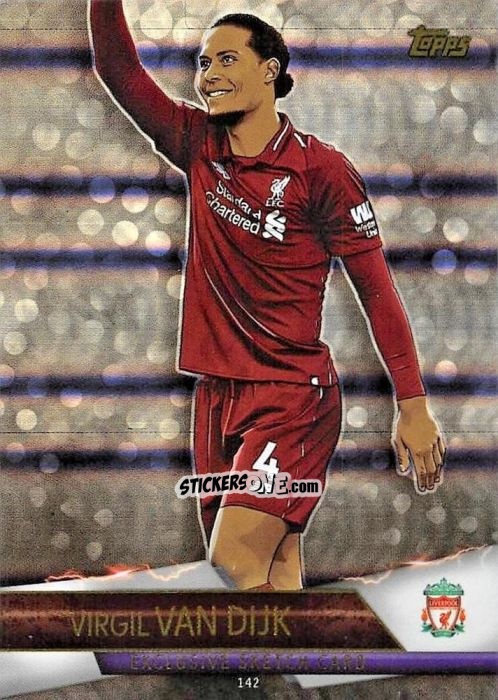 Sticker Virgil van Dijk - English Premier League 2018-2019. Match Attax Ultimate n. 142 - Topps