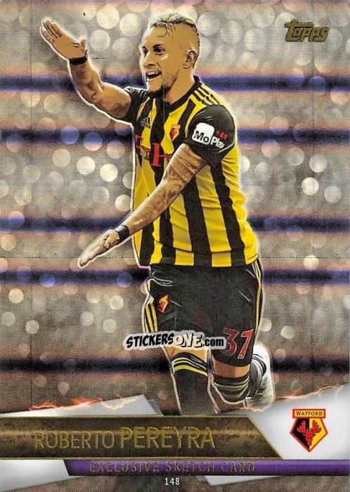 Sticker Roberto Pereyra - English Premier League 2018-2019. Match Attax Ultimate n. 148 - Topps