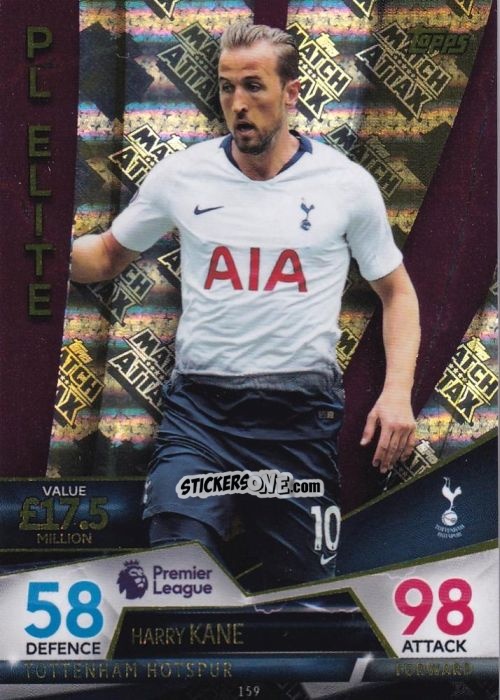 Sticker Harry Kane - English Premier League 2018-2019. Match Attax Ultimate n. 159 - Topps