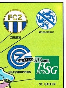 Cromo Map Switzerland (puzzle 4) - Football Switzerland 1983-1984 - Panini