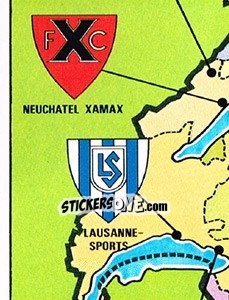 Sticker Map Switzerland (puzzle 5) - Football Switzerland 1983-1984 - Panini