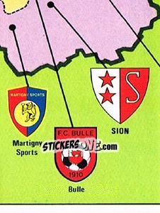 Sticker Map Switzerland (puzzle 10) - Football Switzerland 1983-1984 - Panini