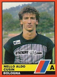 Sticker Nello Aldo Cusin - Calciatori d'Italia 1989-1990 n. 63 - Vallardi