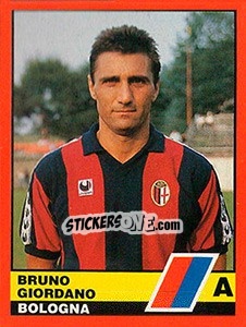 Sticker Bruno Giordano - Calciatori d'Italia 1989-1990 - Vallardi