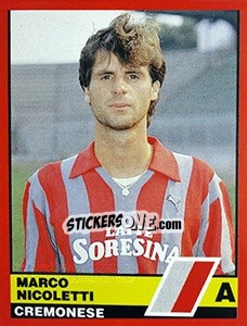 Cromo Marco Nicoletti - Calciatori d'Italia 1989-1990 - Vallardi