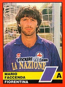 Sticker Mario Faccenda - Calciatori d'Italia 1989-1990 - Vallardi