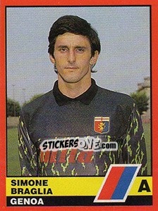 Figurina Simone Braglia - Calciatori d'Italia 1989-1990 - Vallardi