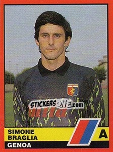 Sticker Simone Braglia - Calciatori d'Italia 1989-1990 n. 145 - Vallardi