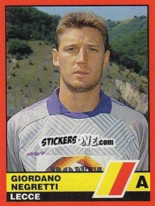 Sticker Giordano Negretti - Calciatori d'Italia 1989-1990 - Vallardi