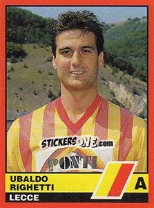 Sticker Ubaldo Righetti - Calciatori d'Italia 1989-1990 n. 229 - Vallardi